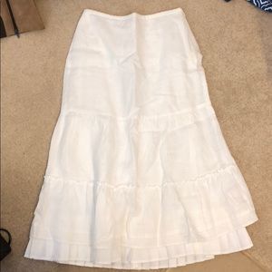Ann Taylor Loft White Linen Skirt sz 2